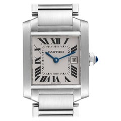 Cartier Tank Francaise Midsize Silver Dial Mens Watch W51011Q3