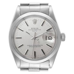 Rolex Date Stainless Steel Silver Dial Vintage Mens Watch 1500