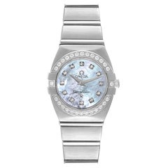 Omega Constellation MOP Diamond Steel Ladies Watch 1589.75.00