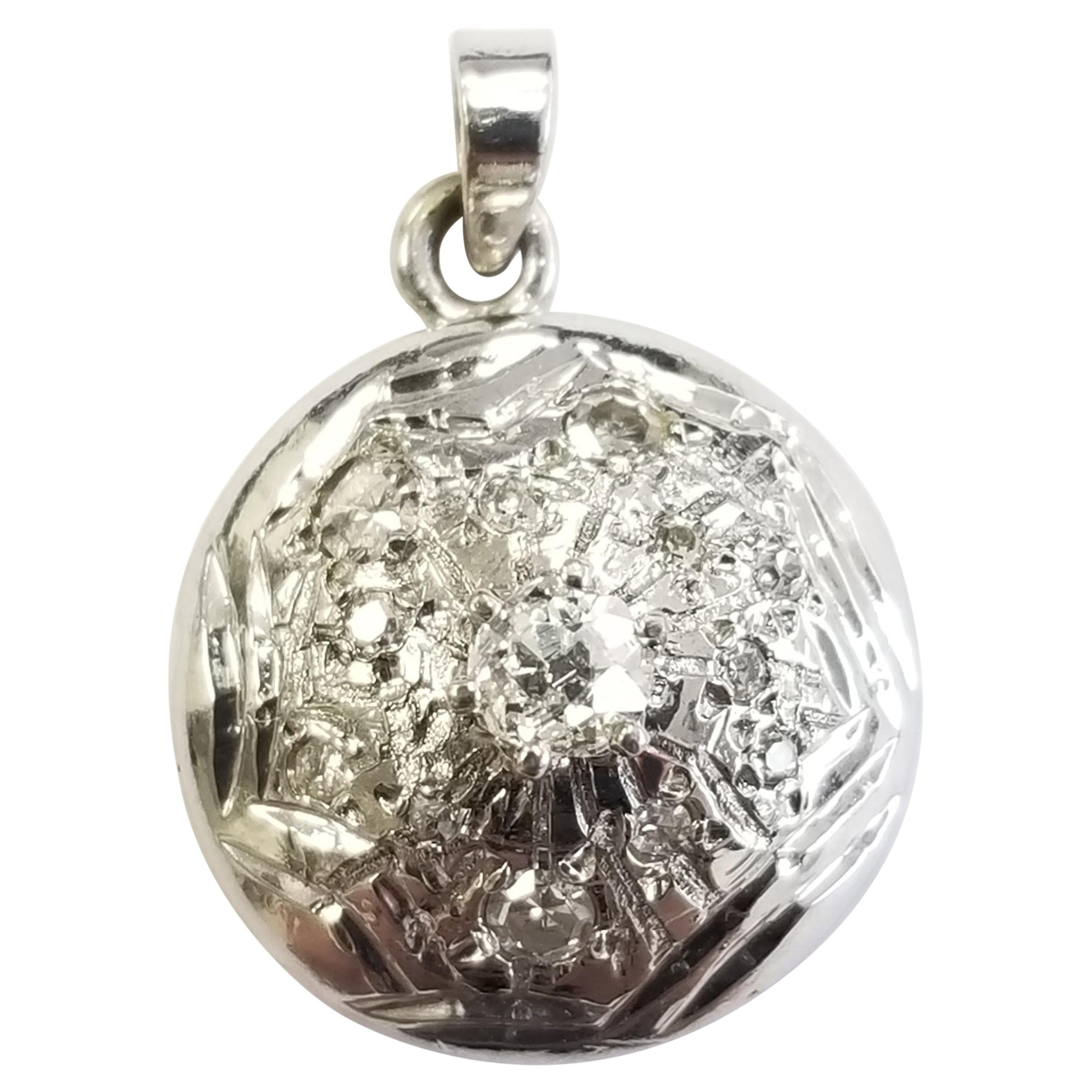SAMPLE SALE 0.50 Carat Round Shape Old Mine Cut Diamond Pendant