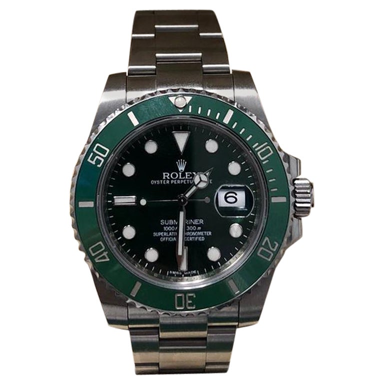 Rolex Submariner Hulk Green Dial Bezel Watch 116610LV For Sale