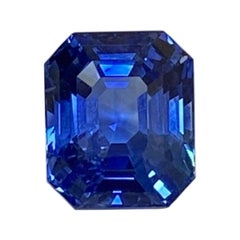 GIA Certified 18.07 Sri Lanka Origin Carat Emerald Cut Blue Sapphire