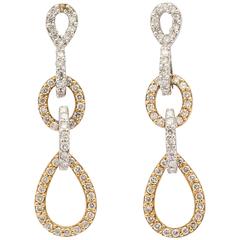 Chic Diamond Gold Drop Earrings
