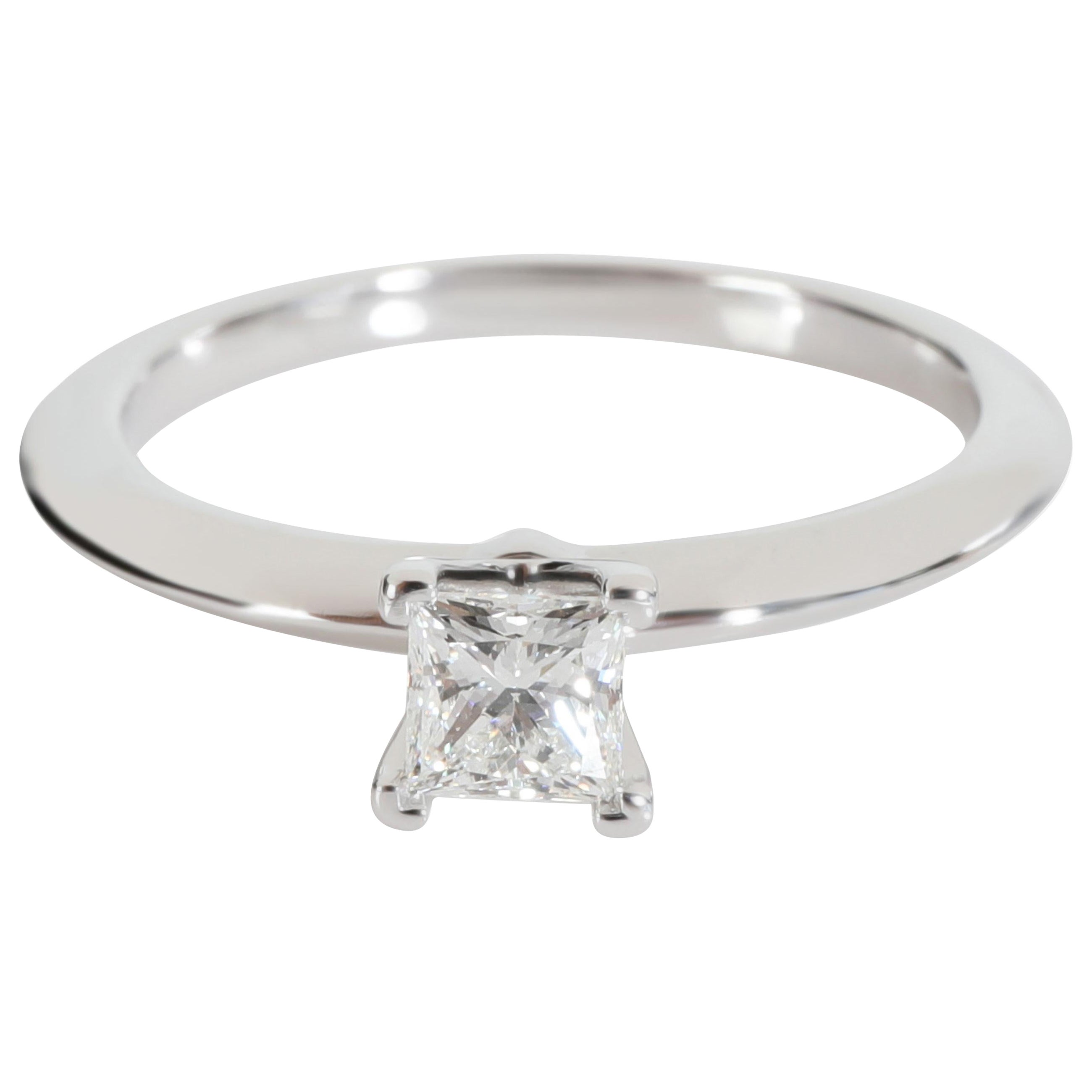 Tiffany and Co. Platinum Diamond Engagement Ring Round 0.47 Carat D VS2
