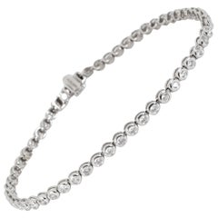 Bezel Set Diamond Bracelet in 14K White Gold 1.01 CTW