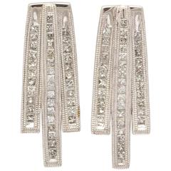 Unique Gold and Square Diamond Earrings