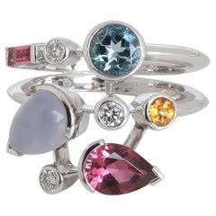 Cartier Meli-Melo Diamond & Gemstone Ring in Platinum