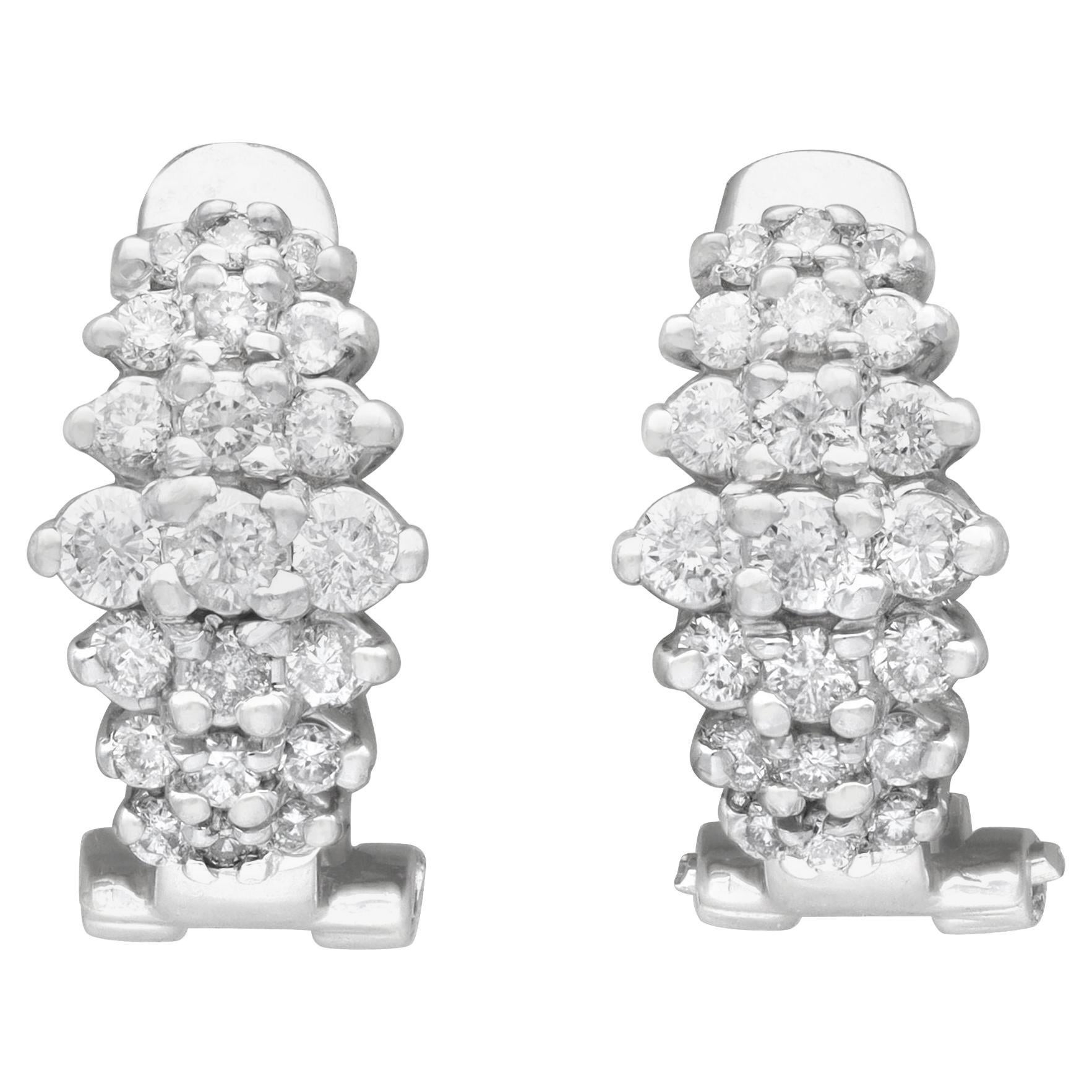 Vintage-Cluster-Ohrringe aus Weißgold mit 1,05 Karat Diamant und Weißgold, um 1980