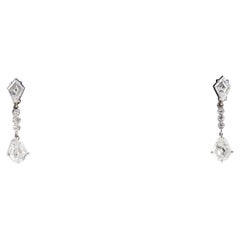 J. Birnbach 1.05 carat F VS1 Kite diamond Drop Earrings