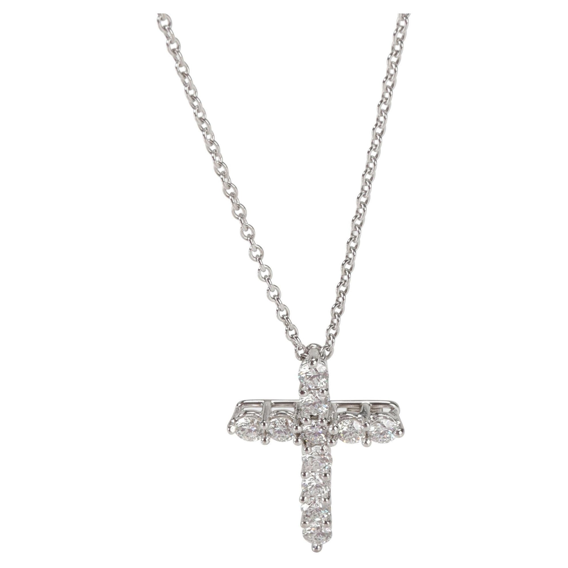 Tiffany & Co. Diamond Cross Pendant in Platinum 0.42 CTW