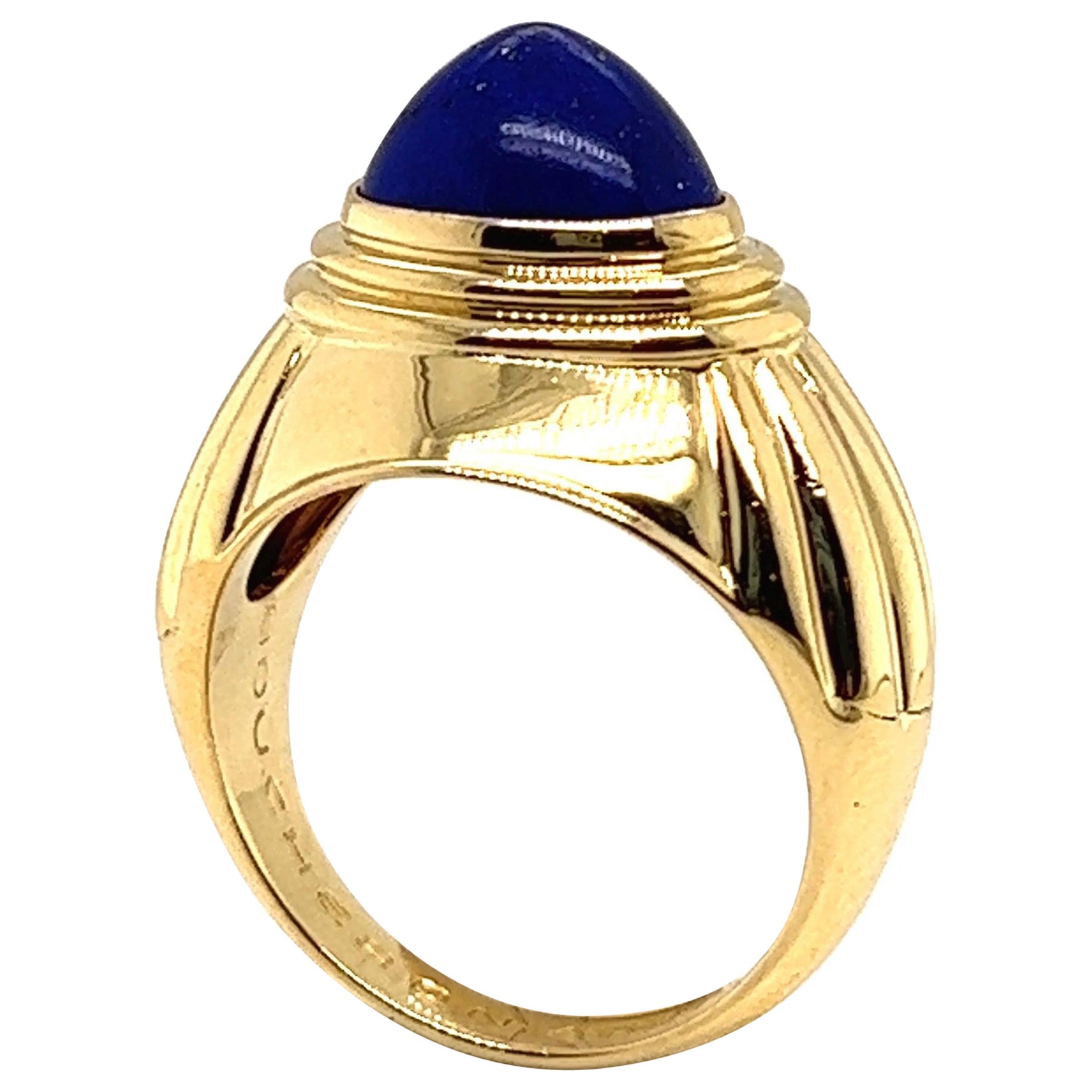 18 Karat Yellow Gold and Lapis Lazuli Jaipur Ring by Boucheron For Sale