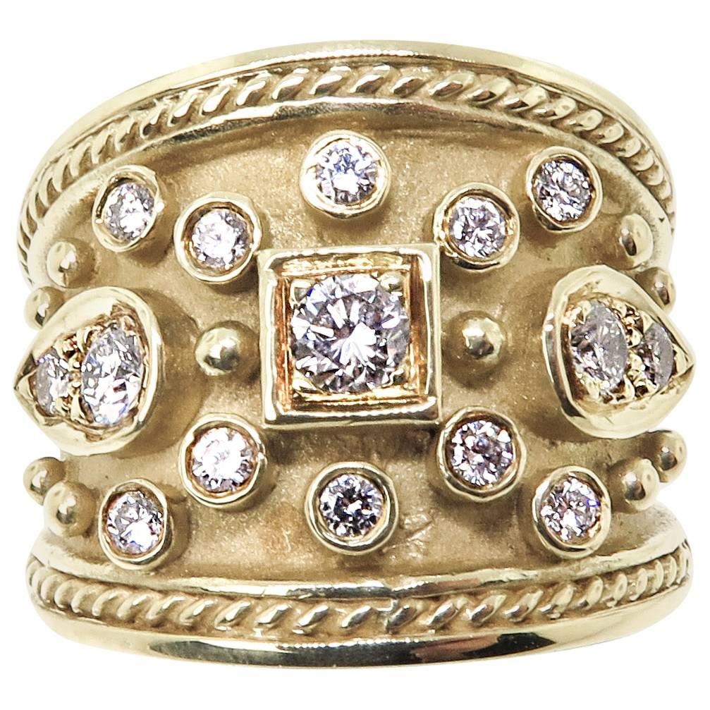 Dilaro Diamond Wide Gold Band