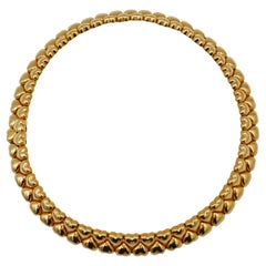 Vintage Cartier 1994 Yellow Gold Heart Shaped Collar Necklace
