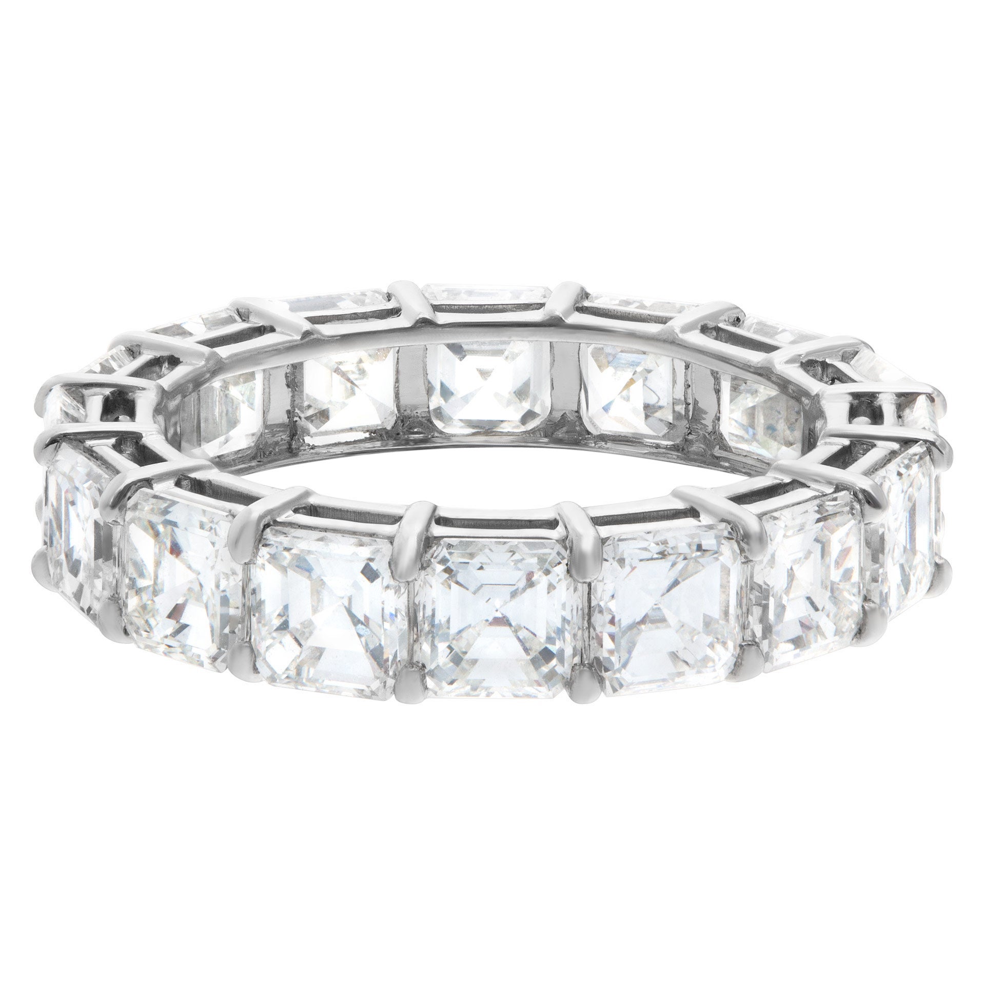 Diamant-Eternity-Ring aus Platin mit Diamanten im Asscher-Schliff, 4,62 Karat im Angebot