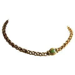 Originale 1997 Pomellato Bisanzio Collezione Rollò Oro Giallo Collana di Giada