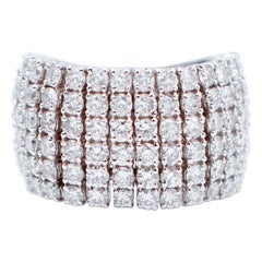 Bague jonc en or blanc 18 carats et diamants de 3,29 carats