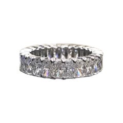 Bracelet de fiançailles en platine pour l'éternité avec diamant radiant allongé