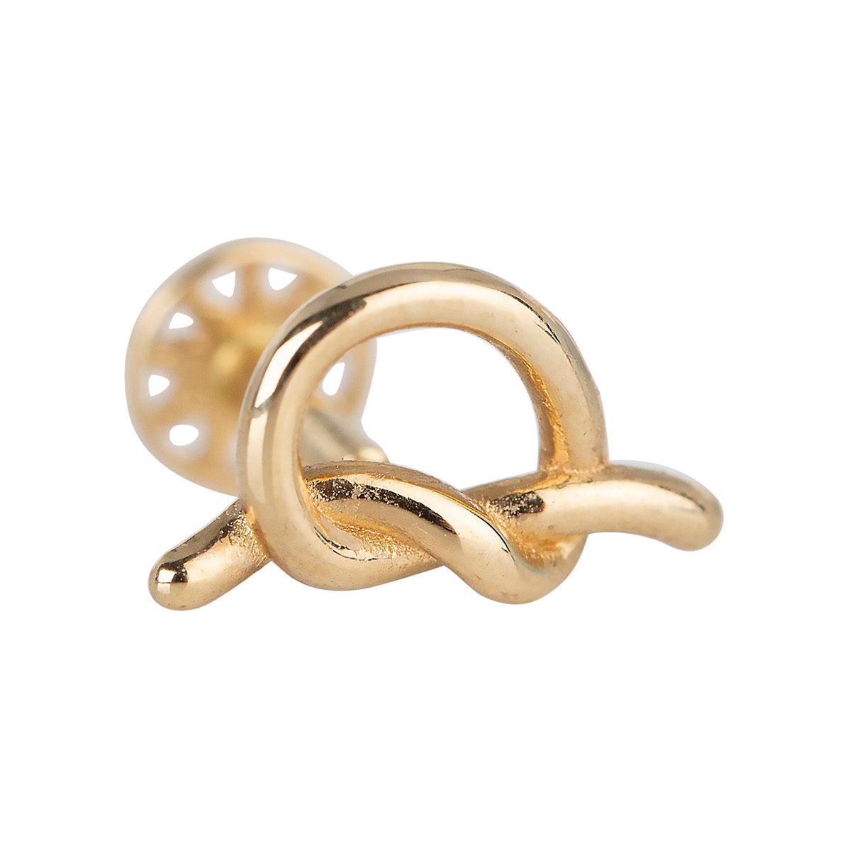 14K Gold Knot Piercing, Love Knot Gold Stud Earring For Sale