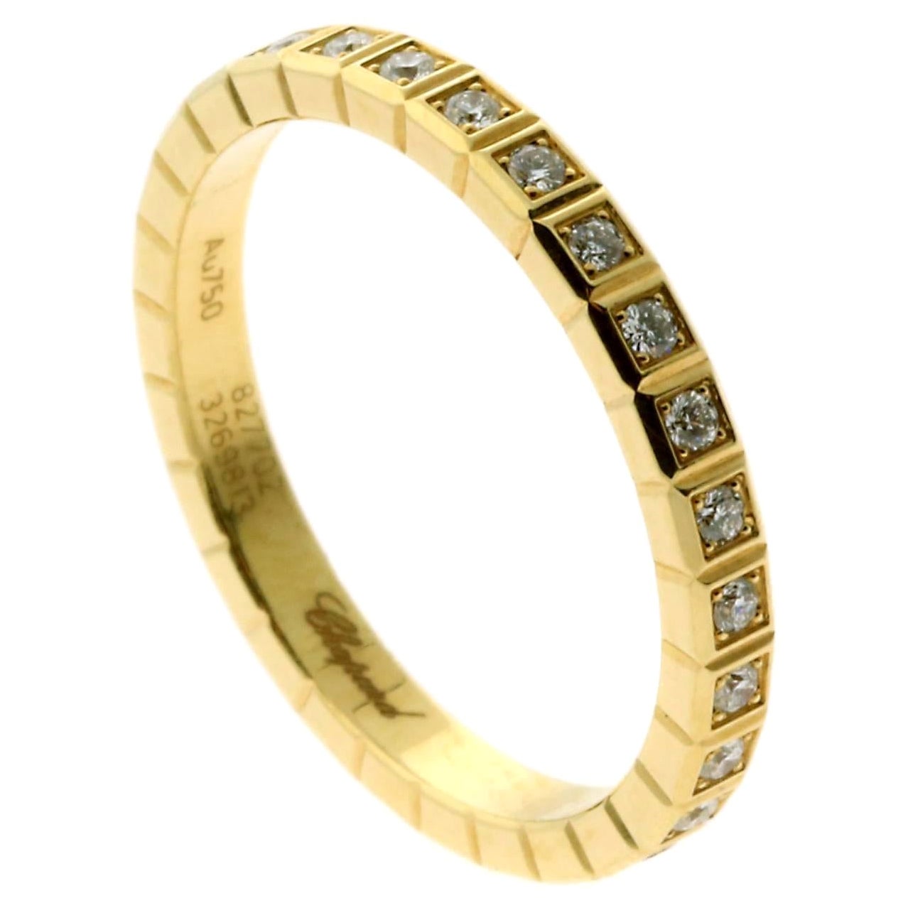 Chopard, bague d'éternité en or jaune avec diamants taille glace en vente