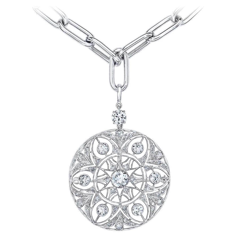 Exquisite Edwardian Diamond Necklace at 1stDibs