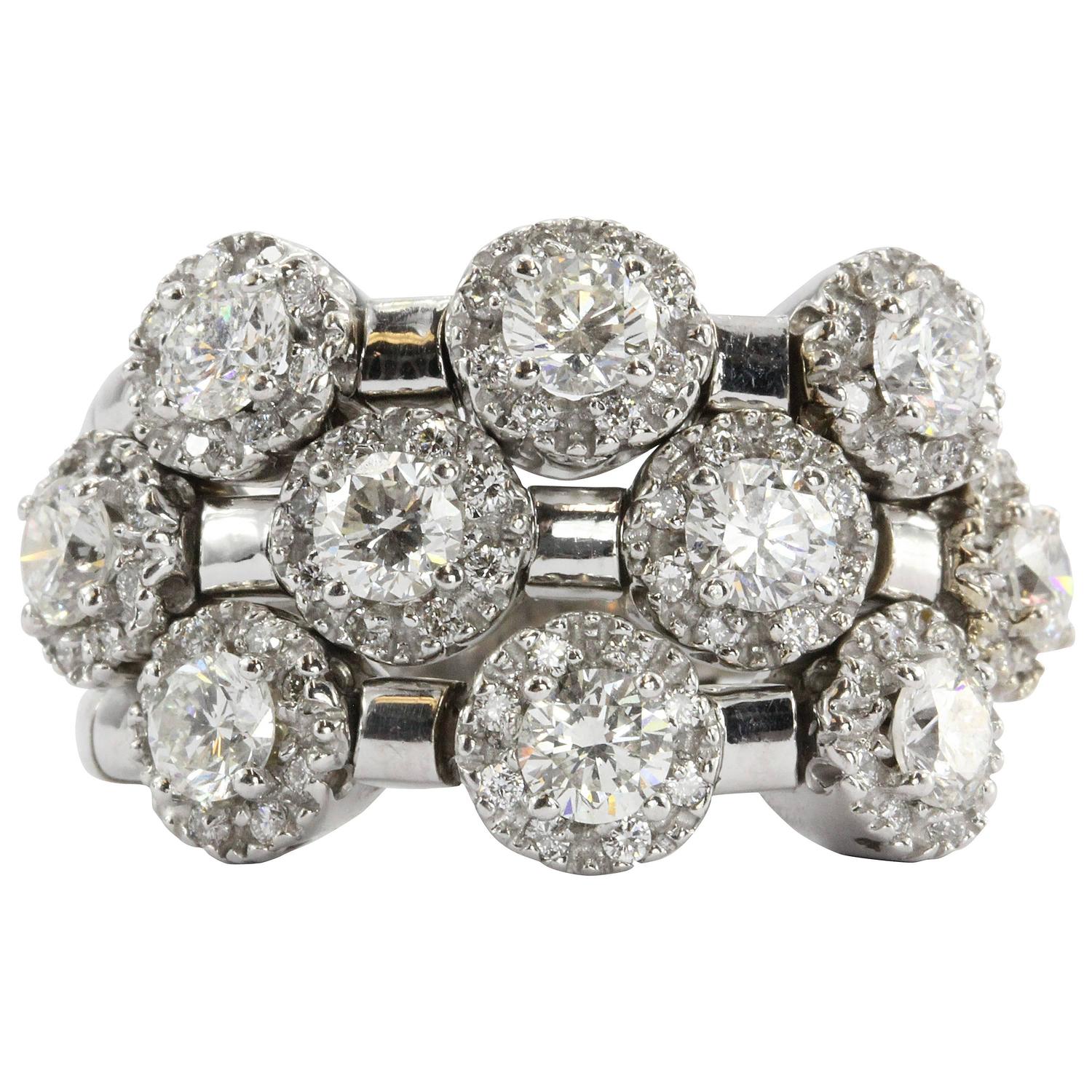 Sonia Bitton Galerie de Bijoux 14K Gold 1.00ctw 13-Stone Diamond Ring