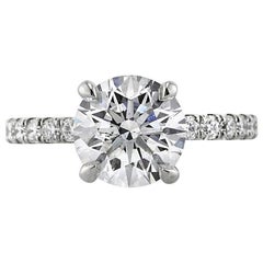 Mark Broumand 2.32 Carat Round Brilliant Cut Diamond Engagement Ring