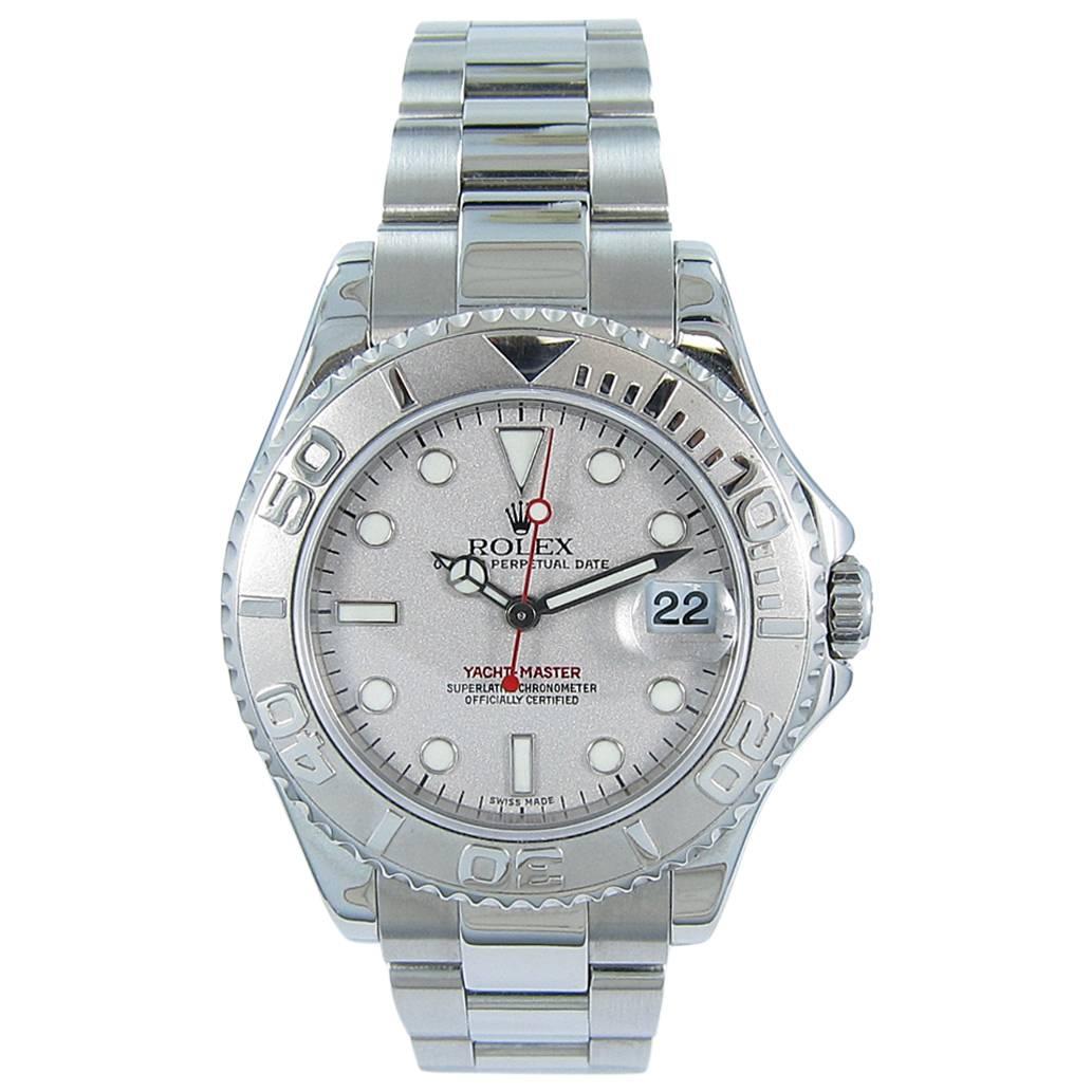 Rolex Platinum Yachtmaster Midsize Automatic Wristwatch Ref 168622