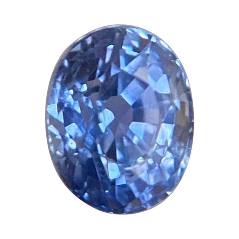 Saphir Naturel Bleu Royal Ovale 2,93 Carats - Chauffage H, Pureté Loupe 10x, Qualité Exceptionnelle
