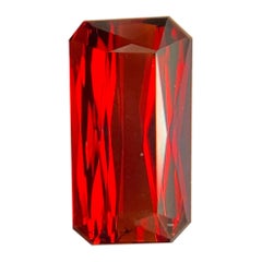Fine 1.82ct Vivid Orange Red Spessartine Garnet Fancy Emerald Octagon Cut