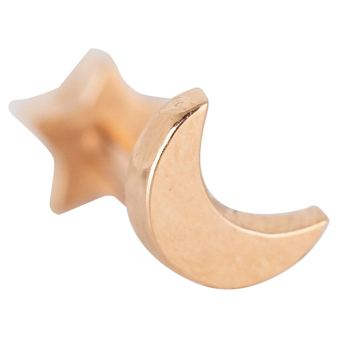 Boucles d'oreilles en or 14 carats avec demi-lune percée en forme de croissant de lune