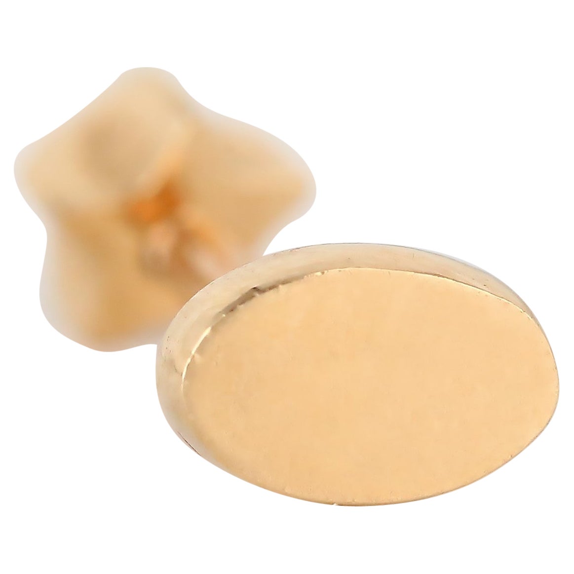 14K Gold Oval Shape Piercing, Gold Oval Earring For Sale