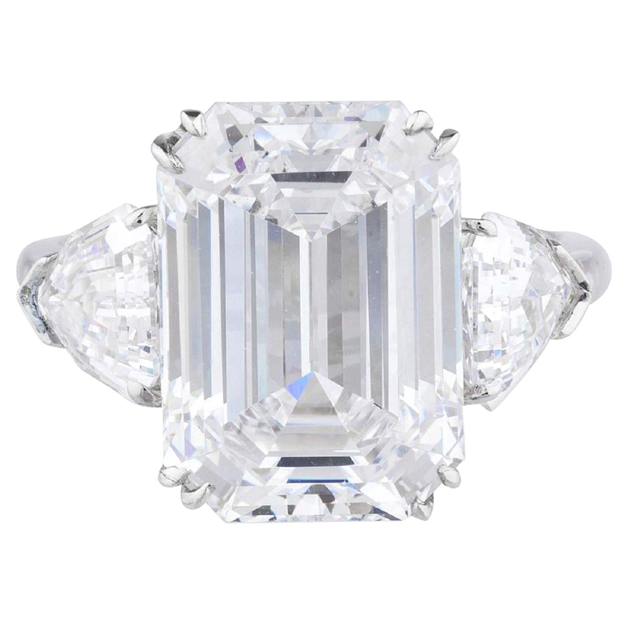 GIA Certified 4 Carat Emerald Cut Diamond Engagement Soliatire Ring