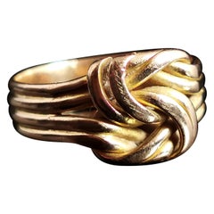 Antique Lovers Knot Ring, 18 Karat Yellow Gold