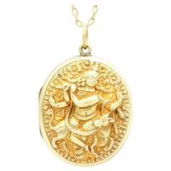 Antiker 14k Gelbgold Medaillon-Anhänger