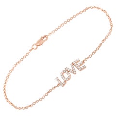 LB Exclusive 14 Karat Rose Gold 0.30 Carat Diamond Love Bracelet