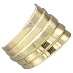 Modern 18k Yellow Gold Heavy Cuff Bracelet
