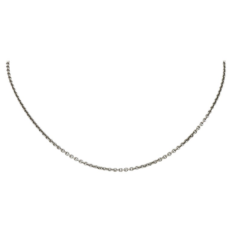 Cartier French 18 Karat White Gold Classic Cable Chain Necklace at 1stDibs