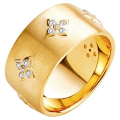 Syna-Blumenring aus Gelbgold mit Diamanten