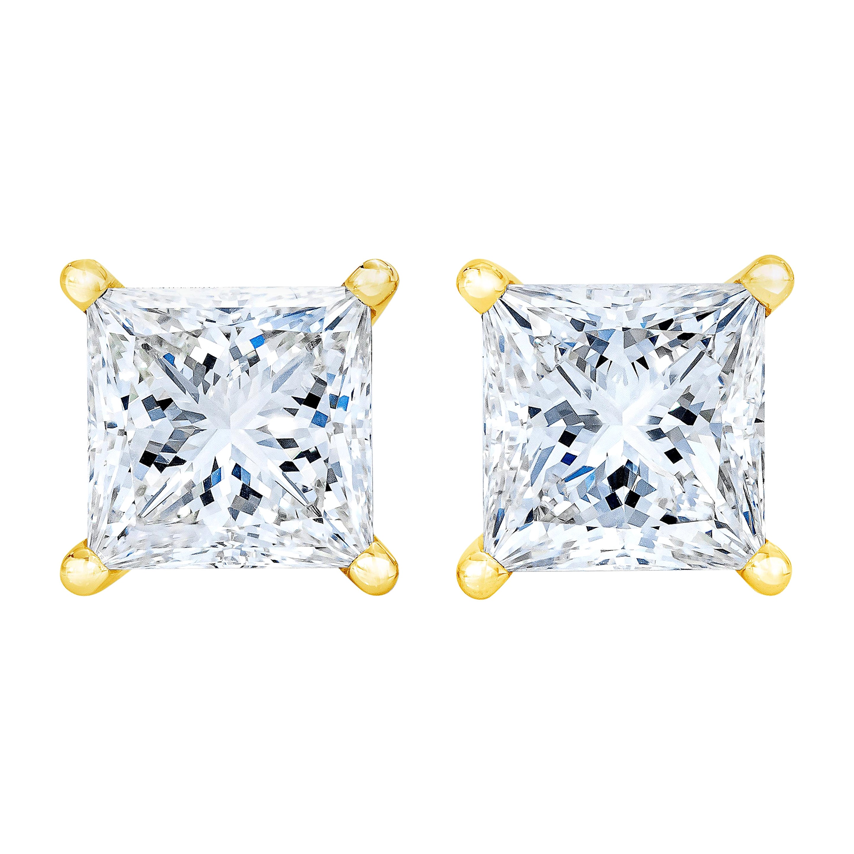 14k Yellow Gold 1/5 Carat Diamond Baby Petite Stud Earrings