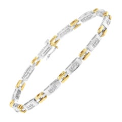 10K Two-Tone Gold 1.0 Carat Diamond Link Bracelet