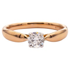 Tiffany & Co. 18K Rose Gold Harmony Diamond Engagement Ring 0.31ct Round IVS1