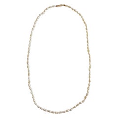 Used White Freshwater Pearl Strand with 14kt Yellow Gold Pearl Clasp