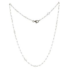 JR 12.19 Carat White Rose Cut Diamond Necklace 18 Karat White Gold