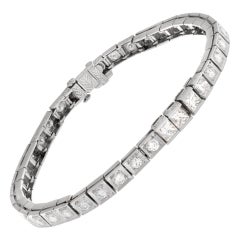 Diamond Line Bracelet with Approximately 2.5 Carats in Diamonds in Platinum