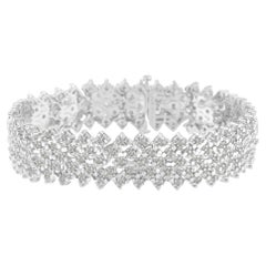 .925 Bracciale da tennis a più file di diamanti in argento sterling da 3,00 carati