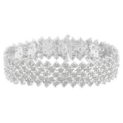 Vintage .925 Sterling Silver 3.00 Carat Diamond Multi-Row Tennis Bracelet