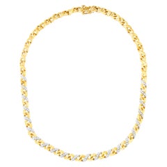 Halskette mit Riviera-Statement-Anhänger, 10 Karat Gelbgold 1,0 Karat Diamant
