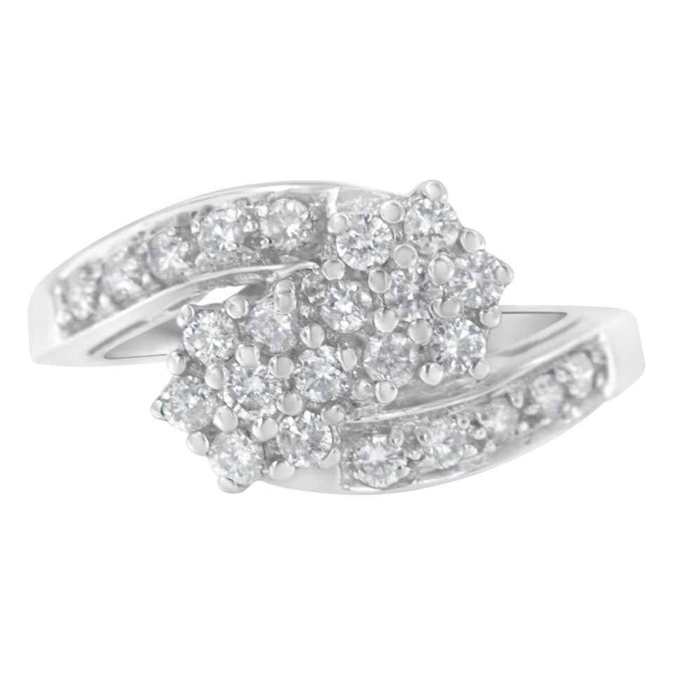 Modren Dinner Rings White Gold Diamond Dinner Ring at 1stDibs