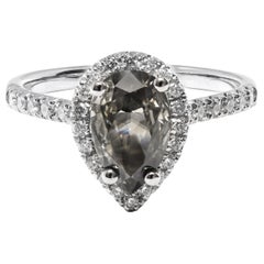 1.60 Ct Natural Fancy Gray Diamond Ring
