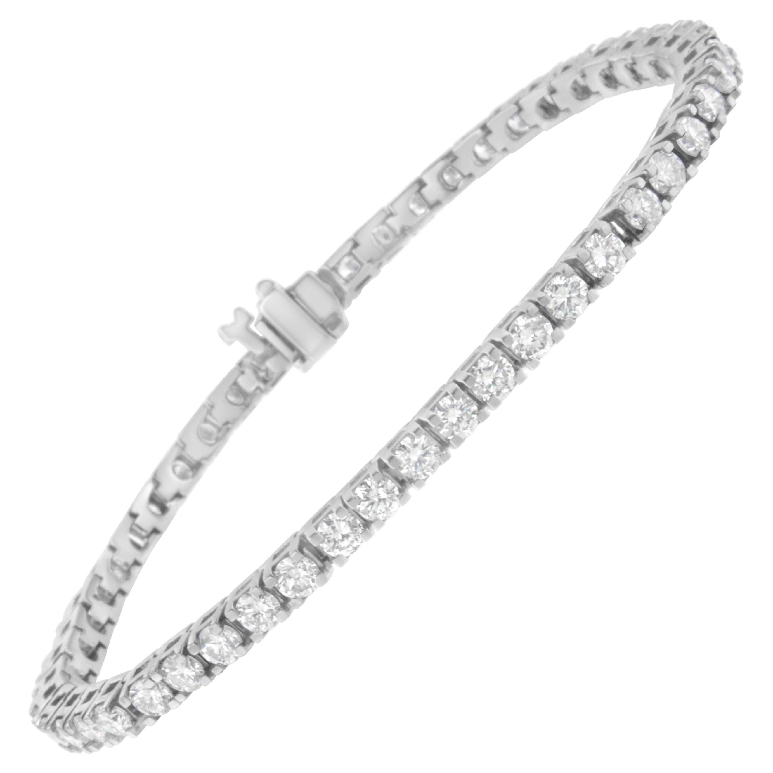 14k White Gold 2 7 8 Carat Diamond Tennis Bracelet For Sale At 1stdibs
